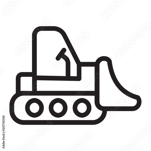 Excavator  line icon