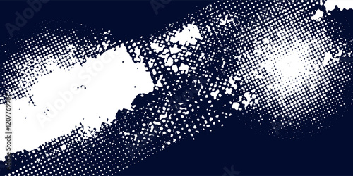 Dots halftone putih & biru pola warna gradien grunge tekstur latar belakang. Dots pop art komik olahraga gaya vektor ilustrasi. eps 10