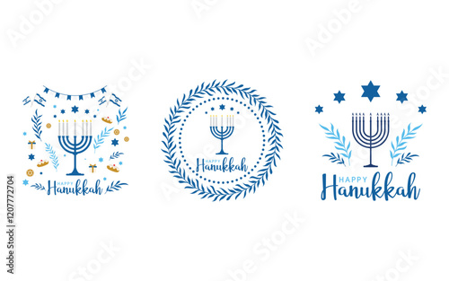 Happy Hanukkah Vector icon design illustration Template