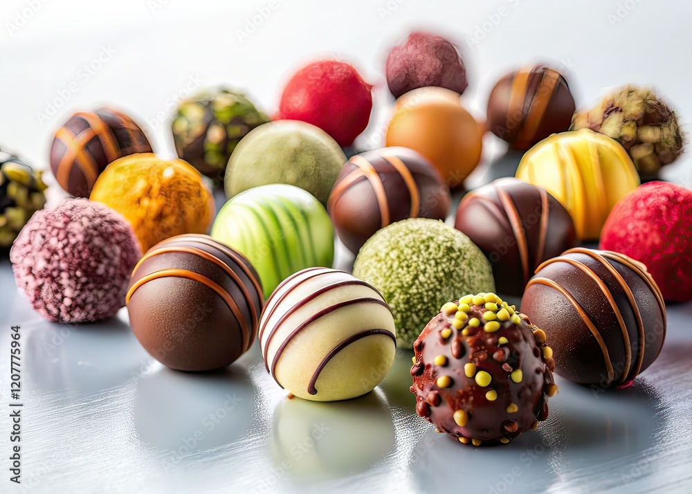 Obraz premium Gourmet Chocolate Truffles Landscape Photography