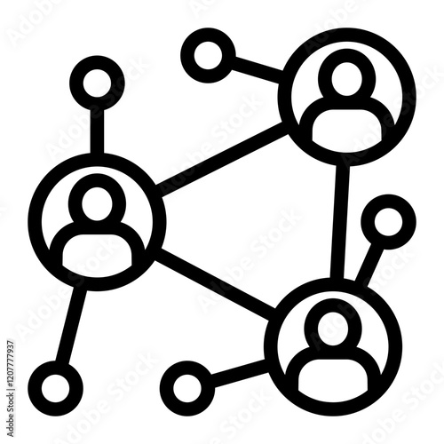 Networking Icon with Outline Style