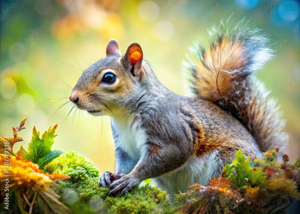 Obraz premium Gray Squirrel Double Exposure Photography AI Art, Nature, Wildlife, Animals, Photorealistic, Surreal, Abstract, Creative, Digital Art, Beautiful, Elegant, Stunning, Imaginative, Fantasy, Intr