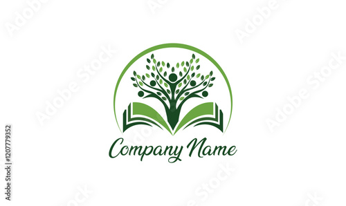 Education, tree, book logo for school, collage, university