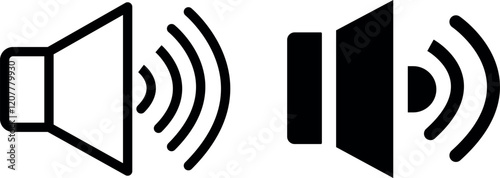 Speaker Vector Icon Set - Audio and Sound Design Collection