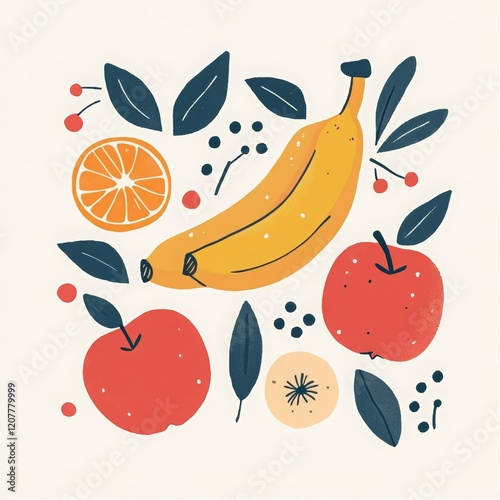 Modern Minimalist Fruit Illustration Design