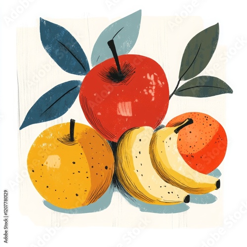Modern Minimalist Fruit Illustration Design
