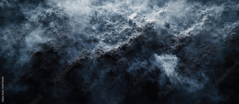 Dark textured abstract background with swirling clouds and waves, high contrast and dramatic lighting, Copy Space available. Dark textured abstract background with swirling clouds and waves, high contrast and dramatic lighting, Copy Space available.