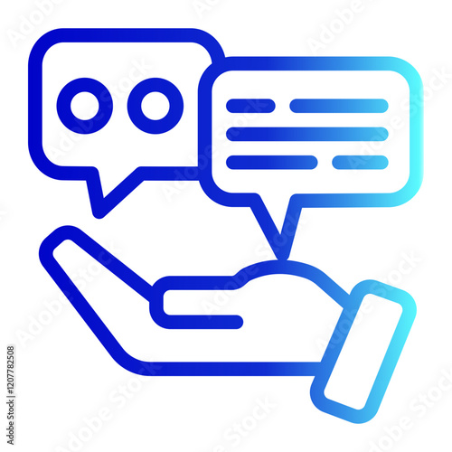 Communication Icon with Outline Gradient Style