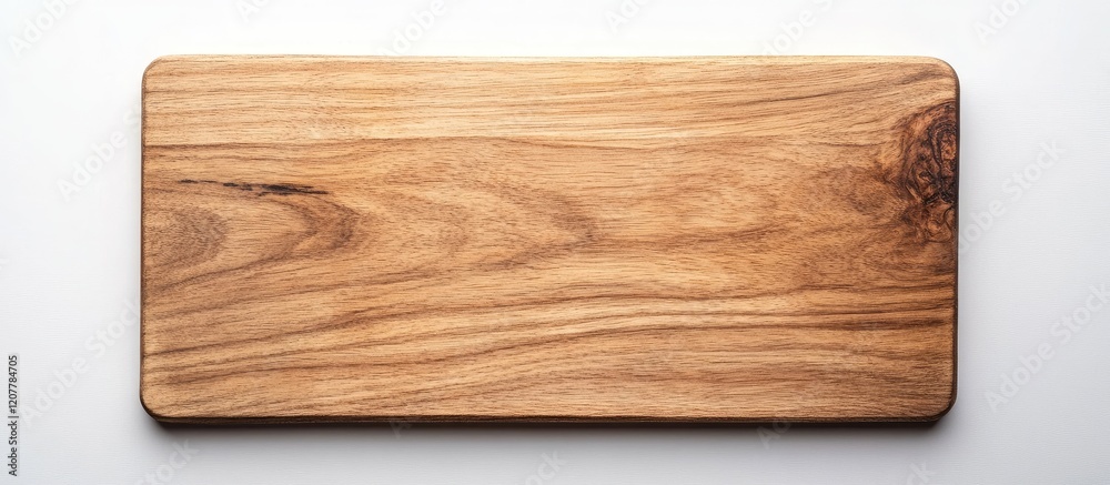 Wooden cutting board with natural grain pattern on white background Copy Space Wooden cutting board with natural grain pattern on white background Copy Space
