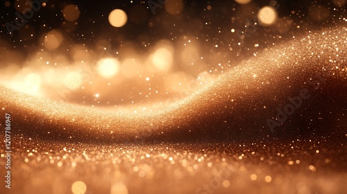 Golden Glitter Background Sparkling Lights Festive Design