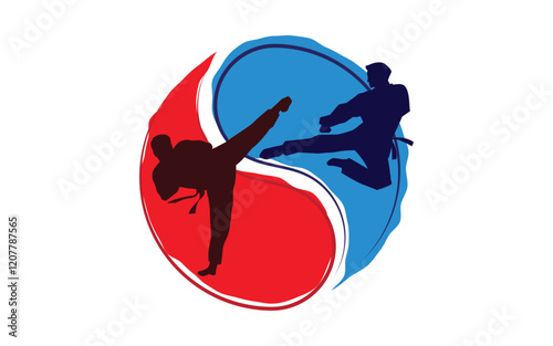 Taekwondo Vector icon design illustration Template