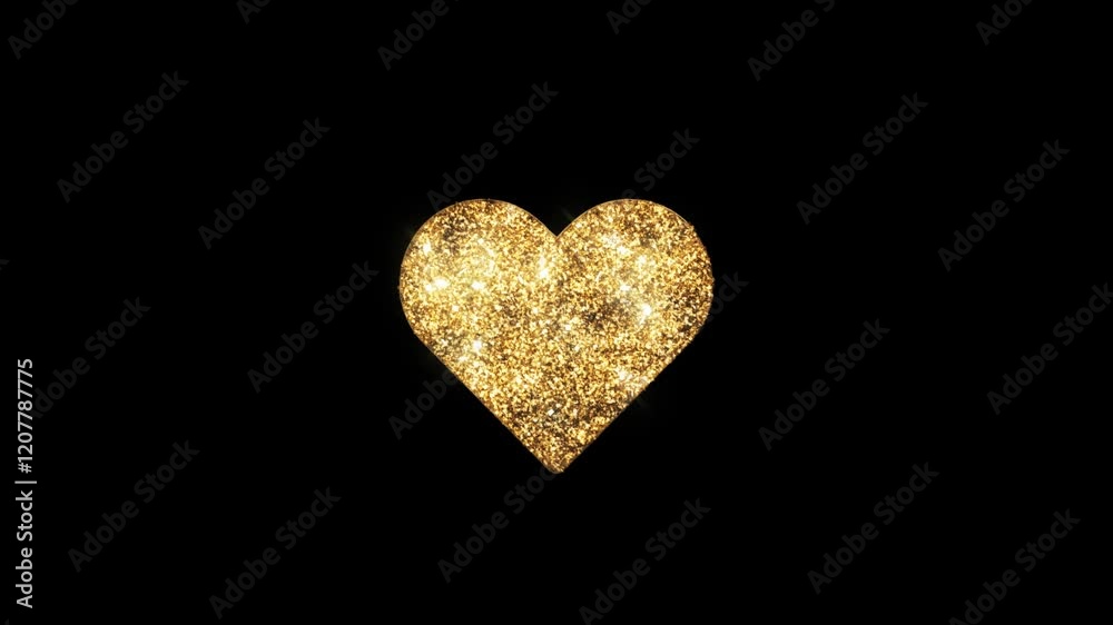 Golden banner Heart, Valentine's Day, February 14, alpha channel Golden banner Heart, Valentine's Day, February 14, alpha channel