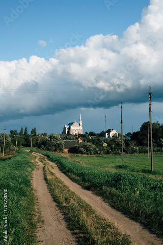 beautiful catholic church in belarus photo