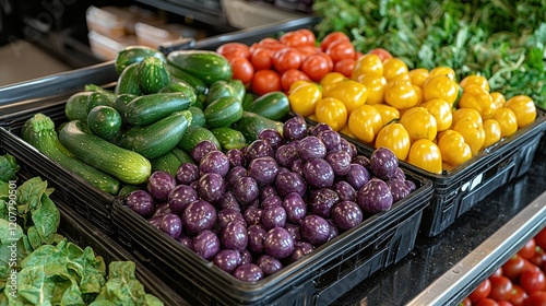 Vibrant Fresh Produce at a Farmer's Market