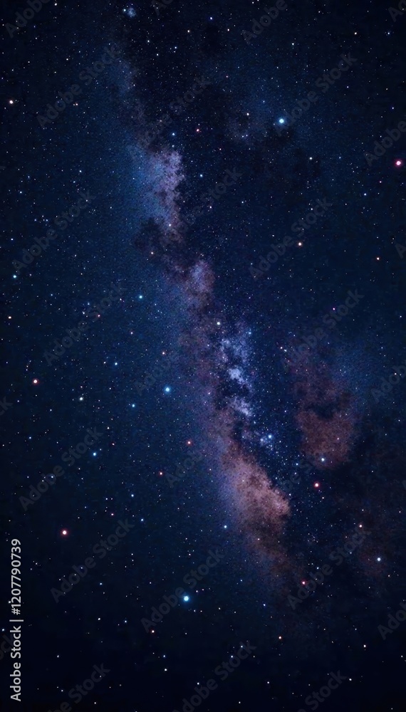 Fototapeta premium Dark, inky black canvas scattered with countless shimmering stars , celestial, Milky Way, texture