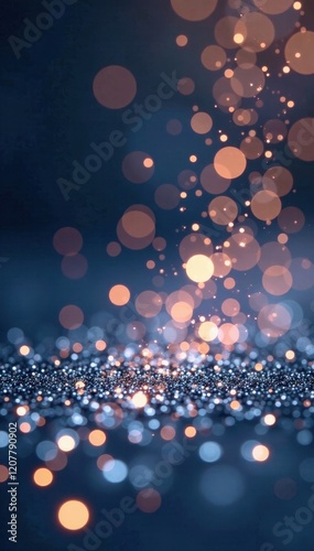 Dense silver glitter confetti, sparkling backdrop, powder, glamour