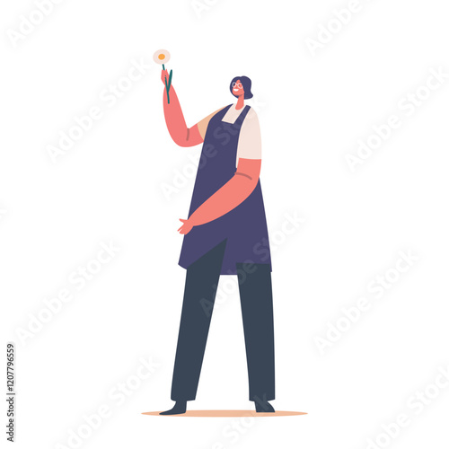 Florist Woman Compose Bouquet. Floristry Handicraft Occupation Concept. Female Floral Designer Arranging Bouquet