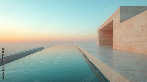 Modern villa overlooking scenic landscape with a stunning infinity pool surro...