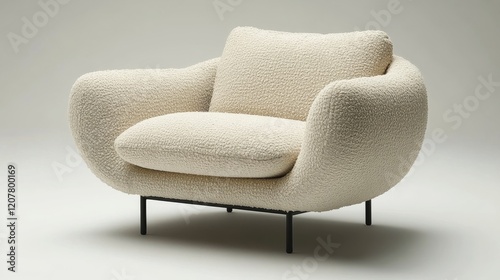 Comfortable modern chair with a unique design on a plain background
