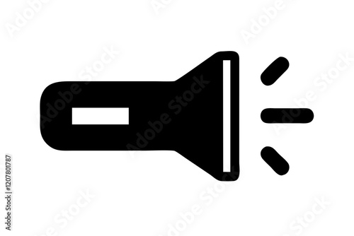 Elegant Torch Light Silhouette Icon on a Clean White Background