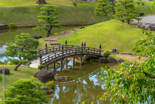 View of Gyokusenin Maru Garden in the grounds of Kanazawa Castle, Kanazawa City, Ishikawa Prefecture, Honshu, Japan photo