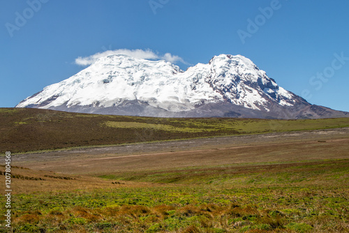 Beautiful landscape of the Antisana Volcano on a summer morning. photo