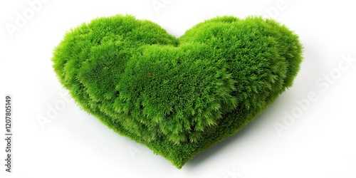 Heart-Shaped Moss, Low Light, Macro, Isolated