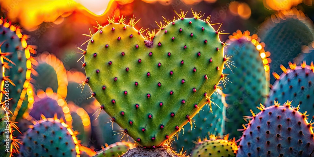 Heart Shaped Prickly Pear Cactus Scottsdale Arizona Close Up Low Light Heart Shaped Prickly Pear Cactus Scottsdale Arizona Close Up Low Light