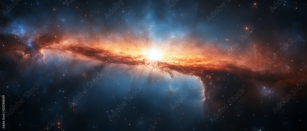 Fototapeta premium Cosmic Nebula with bright central star.
