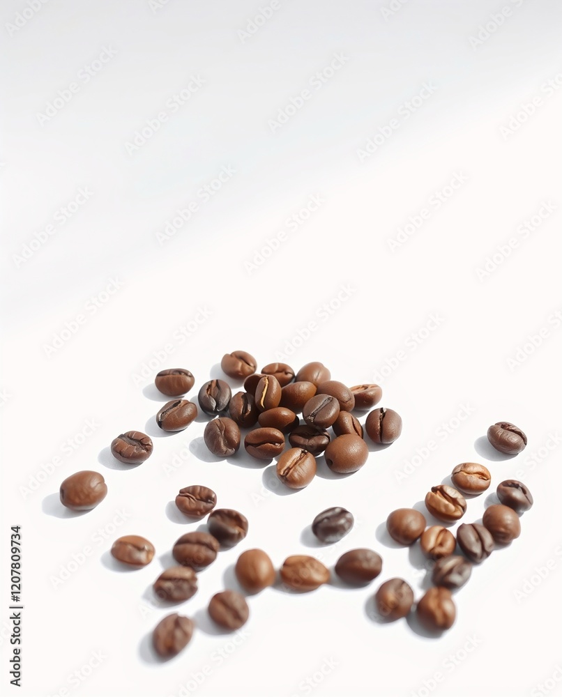 Assorted Coffee Beans Spread on a White Surface Assorted Coffee Beans Spread on a White Surface