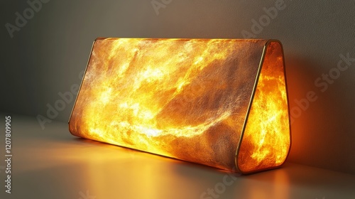 Unique glowing table lamp creating a warm and inviting atmosphere in a modern...