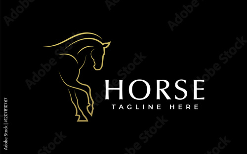 horse logo vector illustration, stylish horse logo template