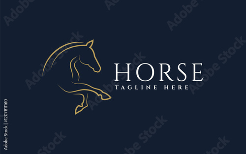 horse logo vector illustration, stylish horse logo template photo