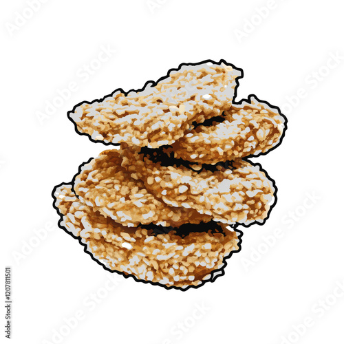 Chicken Nuggets  vector illustration (4)