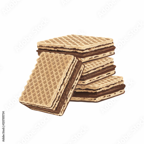 Chocolate wafer  vector illustration (1)