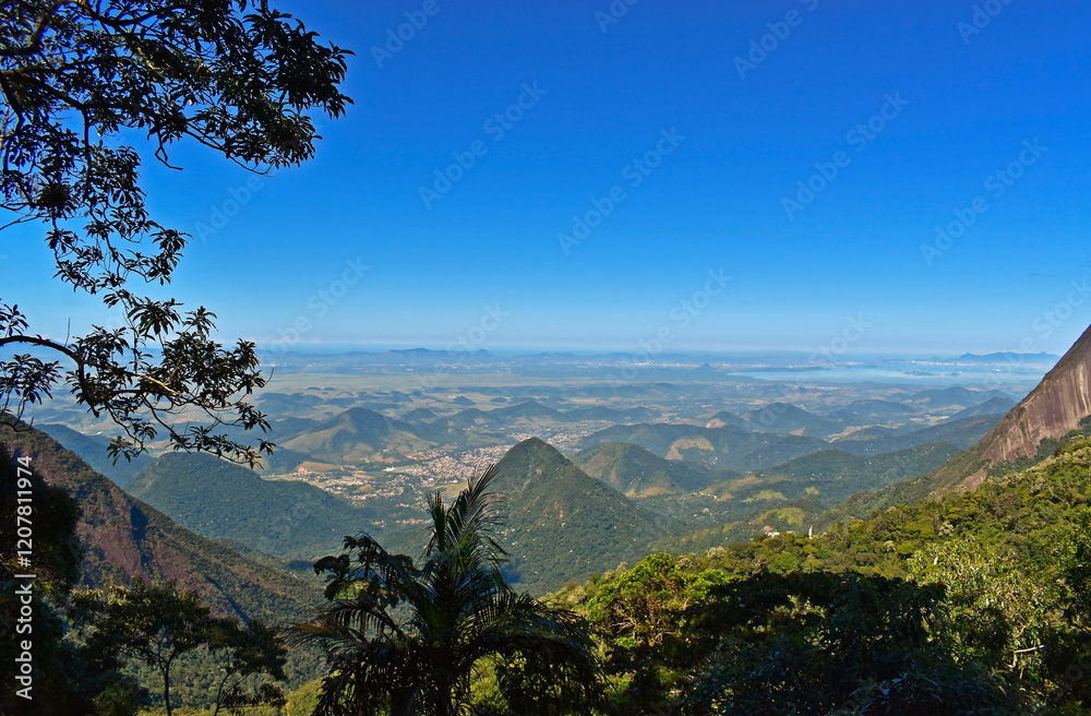 Panoramic view of the city of Teresopolis, Rio de Janeiro, Brazil