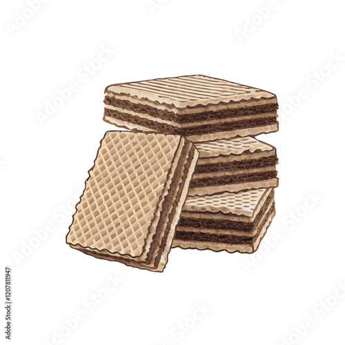 Chocolate wafer  vector illustration (2)