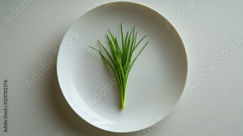 Fresh cucumber salad garnished with mint leaves on a textured plate for a vib...