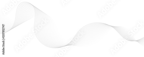 Abstract gray wave dynamic curve lines background. Energy technology concept modern backdrop design for business, presentation, banner.