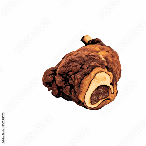 Crispy pork knuckle or German Pork Hocks vector illustration (4)