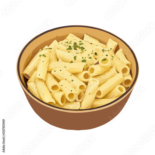 Delivery bucket box with penne and cheese vector illustration (4)