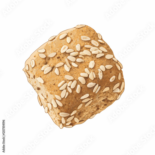 Fresh baked buns isolated on white vector illustration (1)