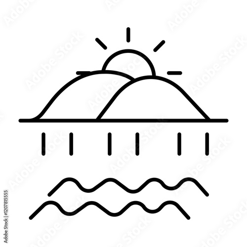 Uplifted Horizons Vector Line Icon Design