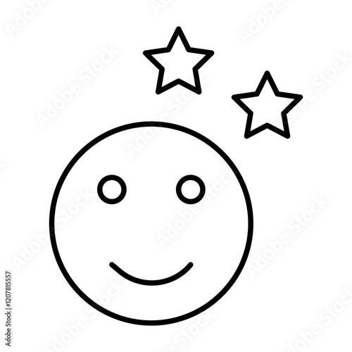 Blissful Achievements Vector Line Icon Design