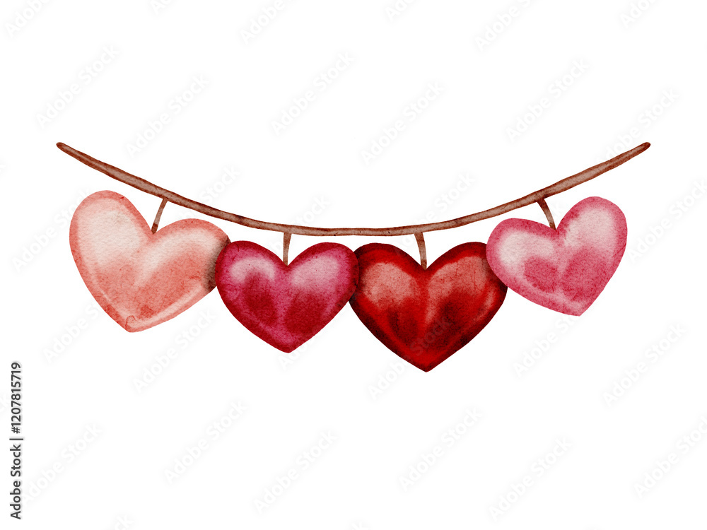 Happy Valentine's Day. Heart. Valentine's Day decoration. Valentine, love, romance, red. Heart with arrow, heart with wings. Watercolor heart. Love. Happy Valentine's Day. Heart. Valentine's Day decoration. Valentine, love, romance, red. Heart with arrow, heart with wings. Watercolor heart. Love.