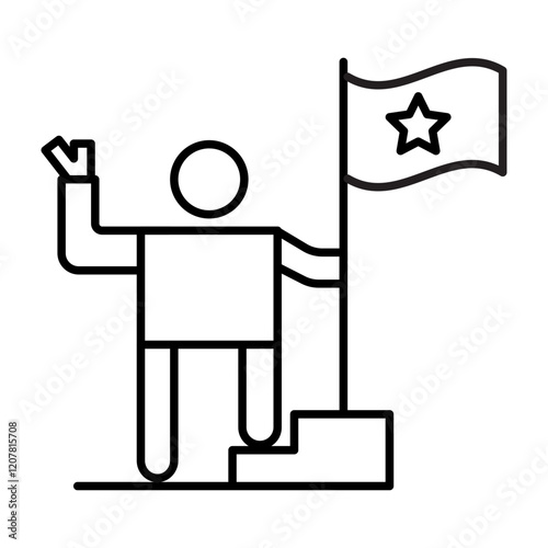 Glowing Achievements Vector Line Icon Design