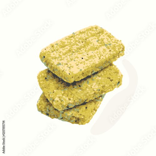 Frozen breaded fish fillets isolated  white background  vector illustration (1)