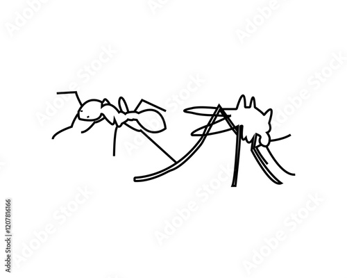 ants on a white background