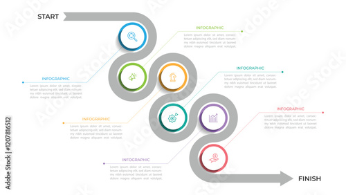 Roadmap infographics template with four elements with place for your icons and text, vector eps10 illustration