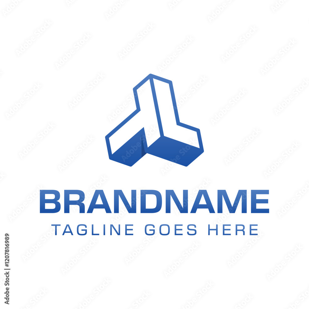 Fototapeta premium Letters TL 3D Monogram Logo, Symbolizes strength, dynamism, and technology